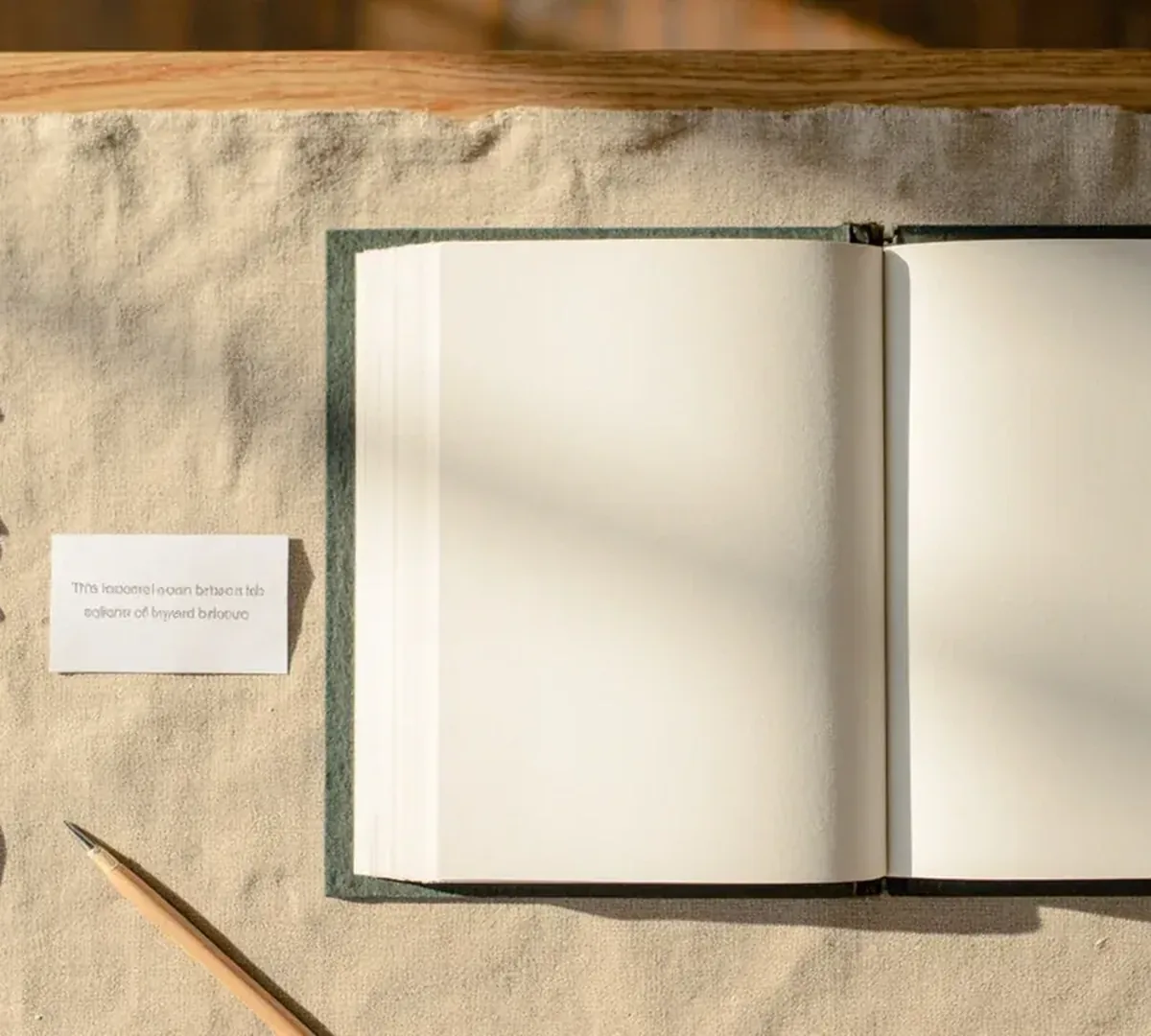 Close editorial view of an instruction booklet beside cards and a wooden pointer