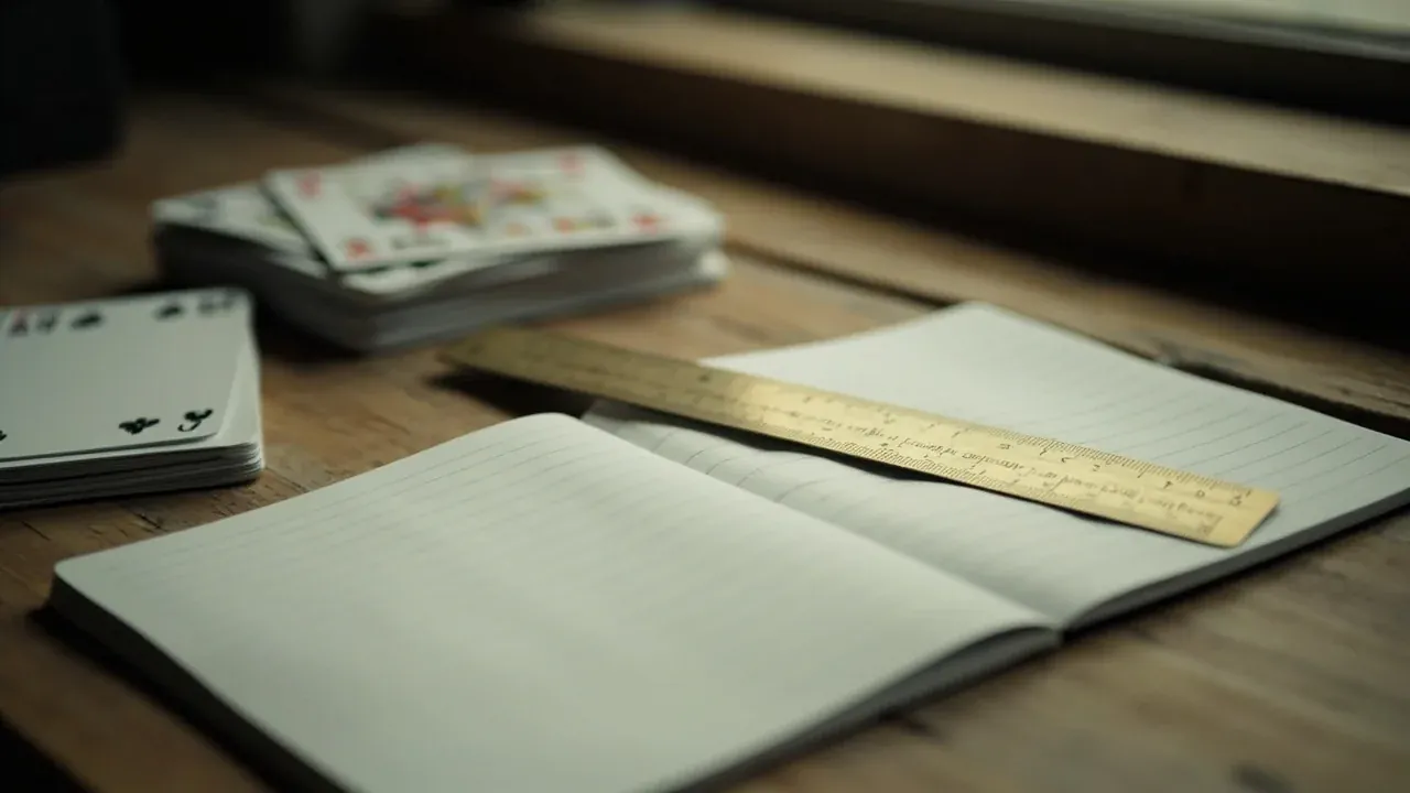 Editorial photograph of a wooden desk with strategy study aids